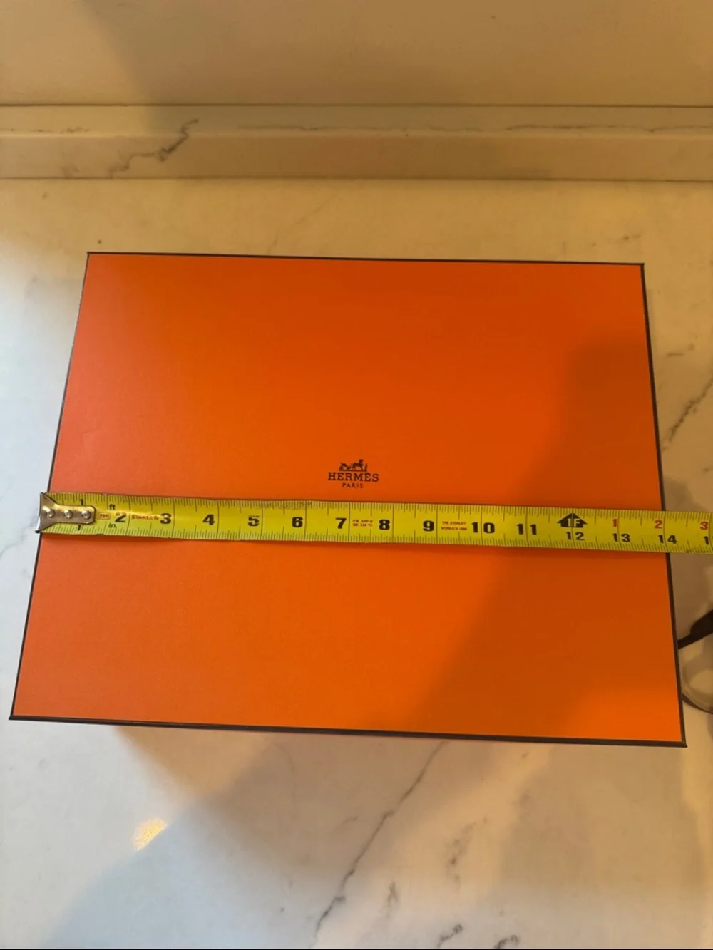 Hermès Orange Gift Box with Black Ribbon 11.5x14x4.5